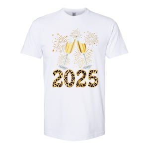 Happy New Year 2025 Champagne Fireworks New Years Eve Party Gift Softstyle CVC T-Shirt