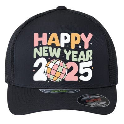 Happy New Year 2025 Holiday Flexfit Unipanel Trucker Cap