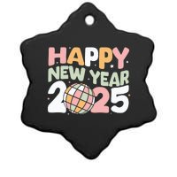 Happy New Year 2025 Holiday Ceramic Star Ornament