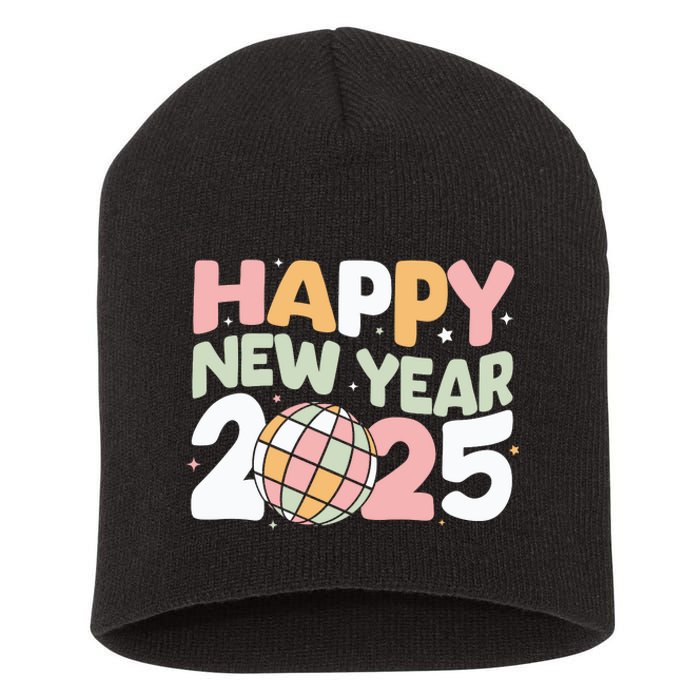 Happy New Year 2025 Holiday Short Acrylic Beanie