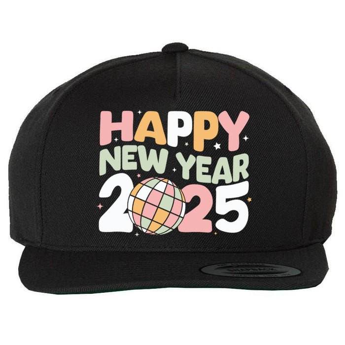 Happy New Year 2025 Holiday Wool Snapback Cap