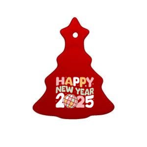 Happy New Year 2025 Holiday Ceramic Tree Ornament