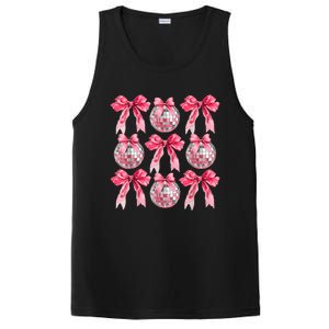 Happy New Year 2025 Disco Ball Coquette Bow Family PosiCharge Competitor Tank