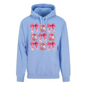 Happy New Year 2025 Disco Ball Coquette Bow Family Unisex Surf Hoodie