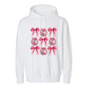 Happy New Year 2025 Disco Ball Coquette Bow Family Garment-Dyed Fleece Hoodie