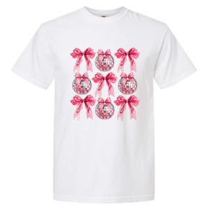 Happy New Year 2025 Disco Ball Coquette Bow Family Garment-Dyed Heavyweight T-Shirt