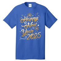 Happy New Year 2025 Confetti Fireworks New Years Eve Party Gift Tall T-Shirt