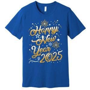 Happy New Year 2025 Confetti Fireworks New Years Eve Party Gift Premium T-Shirt