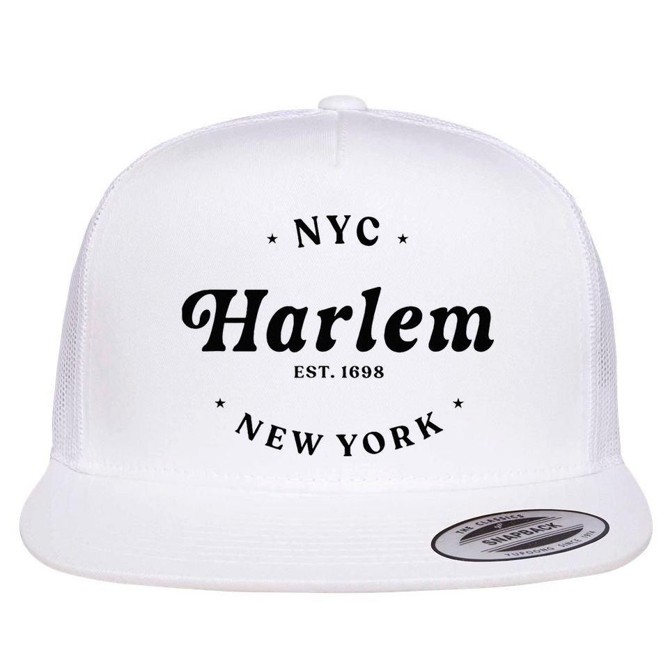 Harlem New York City Nyc Women Retro Harlem Flat Bill Trucker Hat