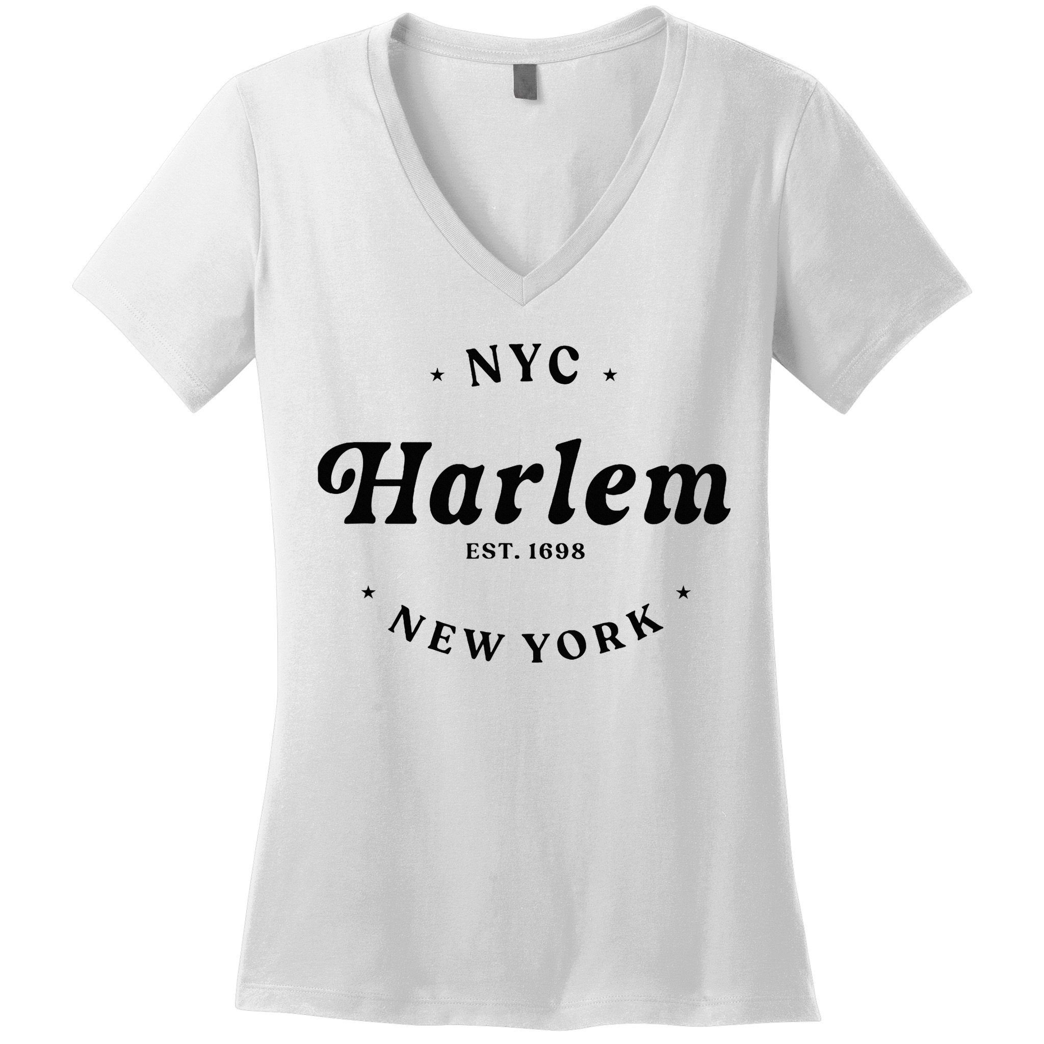 Harlem New York City Nyc Women Retro Harlem Women's V-Neck T-Shirt