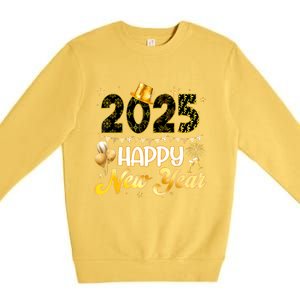 Happy New Year Party 2025 Ballon Family Matching Premium Crewneck Sweatshirt