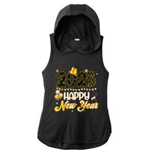 Happy New Year Party 2025 Ballon Family Matching Ladies PosiCharge Tri-Blend Wicking Draft Hoodie Tank