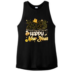 Happy New Year Party 2025 Ballon Family Matching Ladies PosiCharge Tri-Blend Wicking Tank