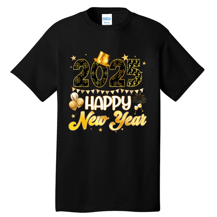 Happy New Year Party 2025 Ballon Family Matching Tall T-Shirt