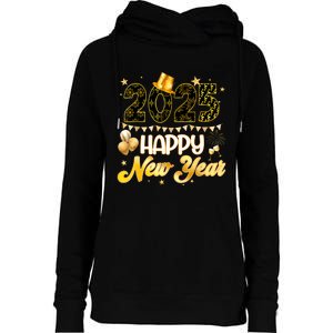 Happy New Year Party 2025 Ballon Family Matching Womens Funnel Neck Pullover Hood