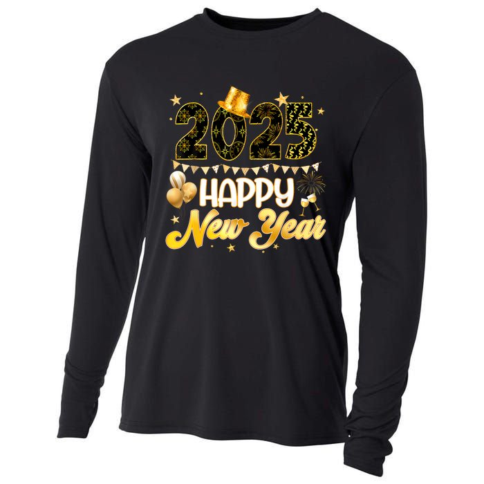 Happy New Year Party 2025 Ballon Family Matching Cooling Performance Long Sleeve Crew