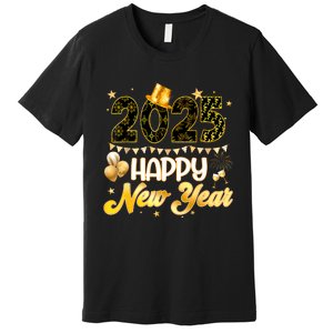 Happy New Year Party 2025 Ballon Family Matching Premium T-Shirt