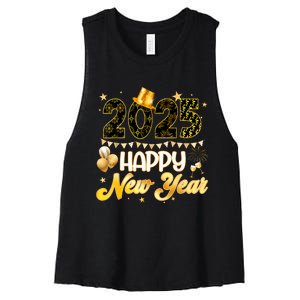 Happy New Year Party 2025 Ballon Family Matching Women's Racerback Cropped Tank