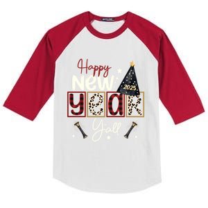 Happy New Year 2025 New Years Eve Meaningful Gift Kids Colorblock Raglan Jersey