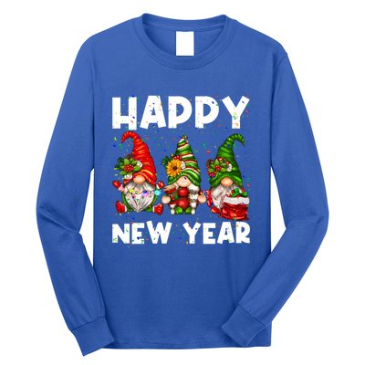 Happy New Year 2025 Gnomes Confetti New Years Eve Party Cute Gift Long Sleeve Shirt