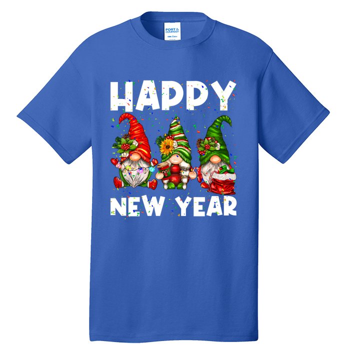 Happy New Year 2025 Gnomes Confetti New Years Eve Party Cute Gift Tall T-Shirt