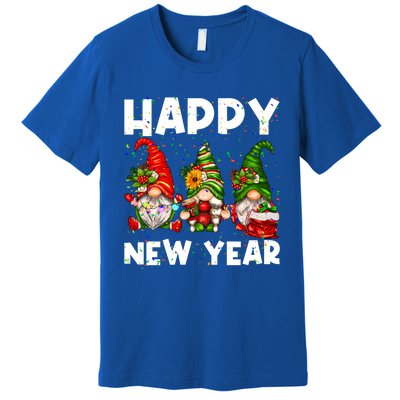 Happy New Year 2025 Gnomes Confetti New Years Eve Party Cute Gift Premium T-Shirt