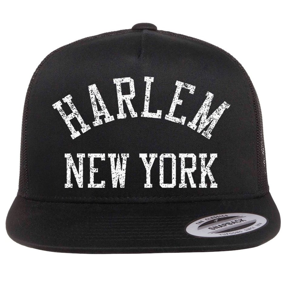 Harlem New York Arched Flat Bill Trucker Hat