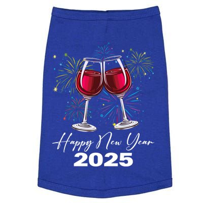 Happy New Year 2025 Wine Glass Fireworks New Years Eve Party Gift Doggie Tank