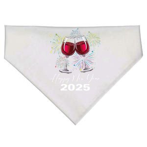 Happy New Year 2025 Wine Glass Fireworks New Years Eve Party Gift USA-Made Doggie Bandana