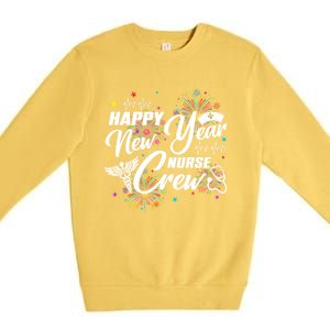 Happy New Year Nurse Crew Fireworks New Years Eve Party 2025 Great Gift Premium Crewneck Sweatshirt