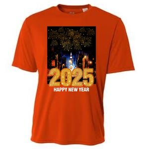 Happy New Year 2025 New York City Fireworks New Years Eve Meaningful Gift Cooling Performance Crew T-Shirt