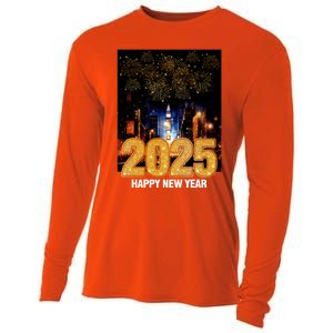 Happy New Year 2025 New York City Fireworks New Years Eve Meaningful Gift Cooling Performance Long Sleeve Crew