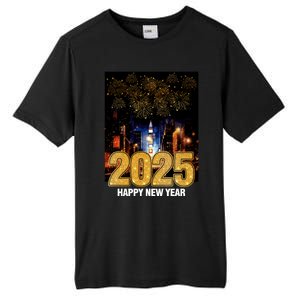 Happy New Year 2025 New York City Fireworks New Years Eve Meaningful Gift Tall Fusion ChromaSoft Performance T-Shirt