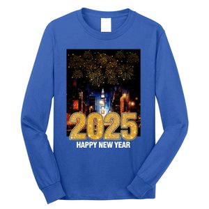 Happy New Year 2025 New York City Fireworks New Years Eve Meaningful Gift Long Sleeve Shirt