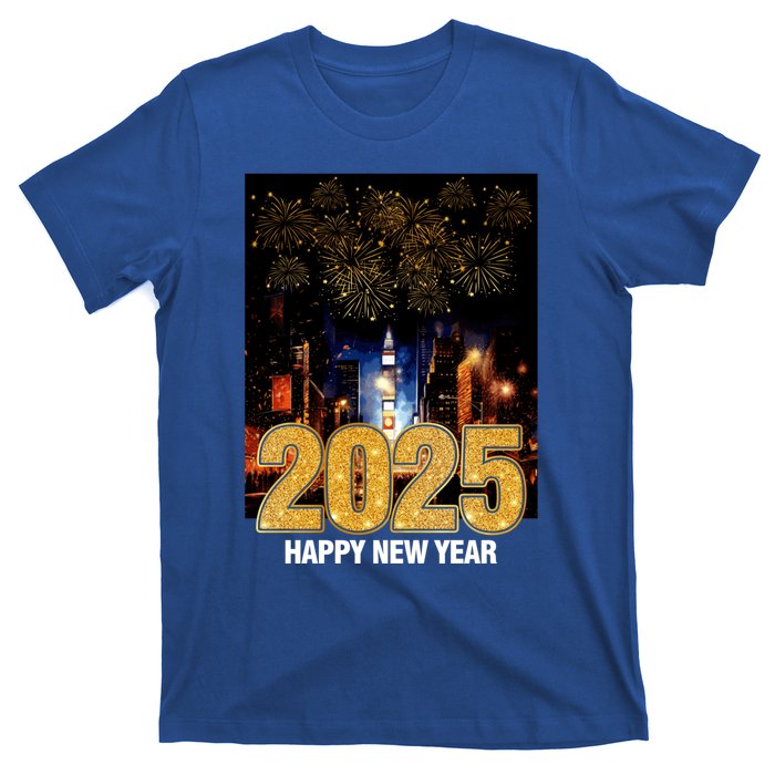 Happy New Year 2025 New York City Fireworks New Years Eve Meaningful Gift T-Shirt