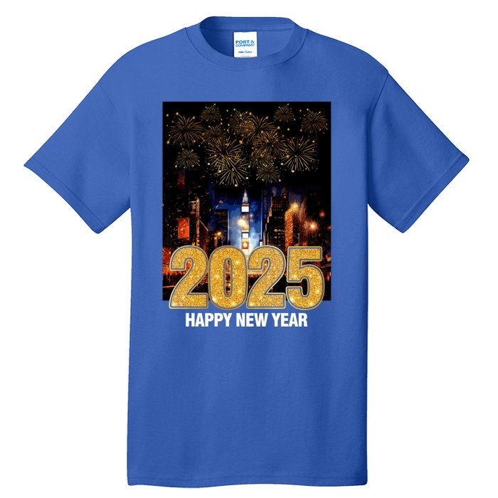 Happy New Year 2025 New York City Fireworks New Years Eve Meaningful Gift Tall T-Shirt