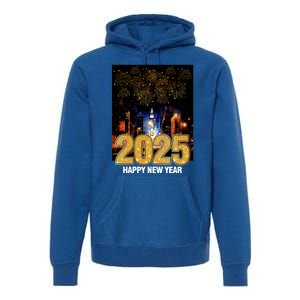 Happy New Year 2025 New York City Fireworks New Years Eve Meaningful Gift Premium Hoodie