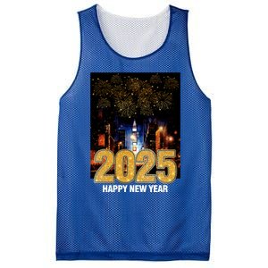 Happy New Year 2025 New York City Fireworks New Years Eve Meaningful Gift Mesh Reversible Basketball Jersey Tank