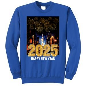 Happy New Year 2025 New York City Fireworks New Years Eve Meaningful Gift Tall Sweatshirt