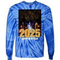 Happy New Year 2025 New York City Fireworks New Years Eve Meaningful Gift Tie-Dye Long Sleeve Shirt