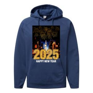 Happy New Year 2025 New York City Fireworks New Years Eve Meaningful Gift Performance Fleece Hoodie