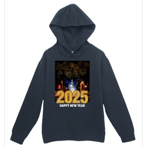 Happy New Year 2025 New York City Fireworks New Years Eve Meaningful Gift Urban Pullover Hoodie