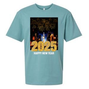 Happy New Year 2025 New York City Fireworks New Years Eve Meaningful Gift Sueded Cloud Jersey T-Shirt