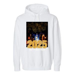 Happy New Year 2025 New York City Fireworks New Years Eve Meaningful Gift Garment-Dyed Fleece Hoodie