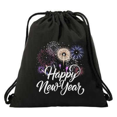 Happy New Year 2025 Fireworks New YearS Eve Party Countdown Drawstring Bag