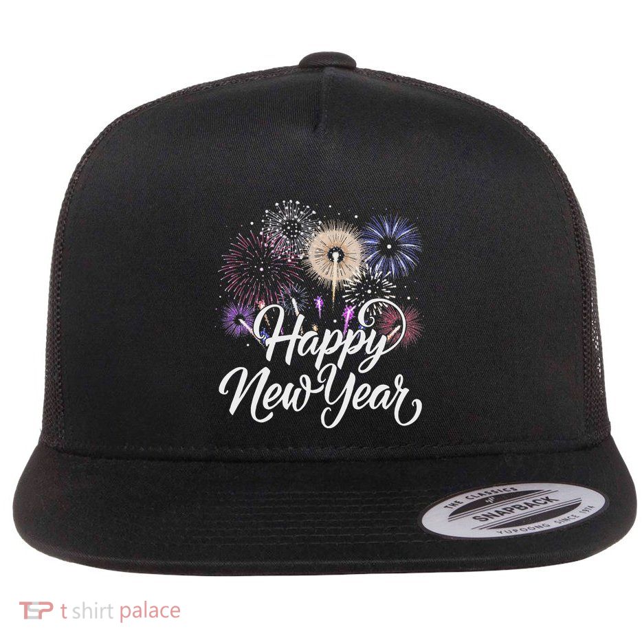 Happy New Year 2025 Fireworks New YearS Eve Party Countdown Flatbill Hat