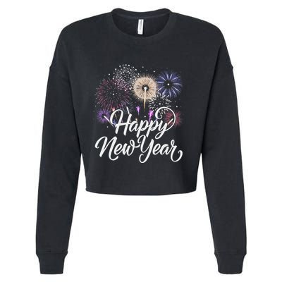 Happy New Year 2025 Fireworks New YearS Eve Party Countdown Cropped Pullover Crew