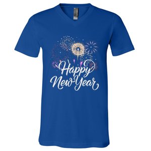 Happy New Year 2025 Fireworks New YearS Eve Party Countdown V-Neck T-Shirt