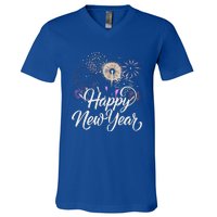 Happy New Year 2025 Fireworks New YearS Eve Party Countdown V-Neck T-Shirt