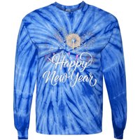 Happy New Year 2025 Fireworks New YearS Eve Party Countdown Tie-Dye Long Sleeve Shirt